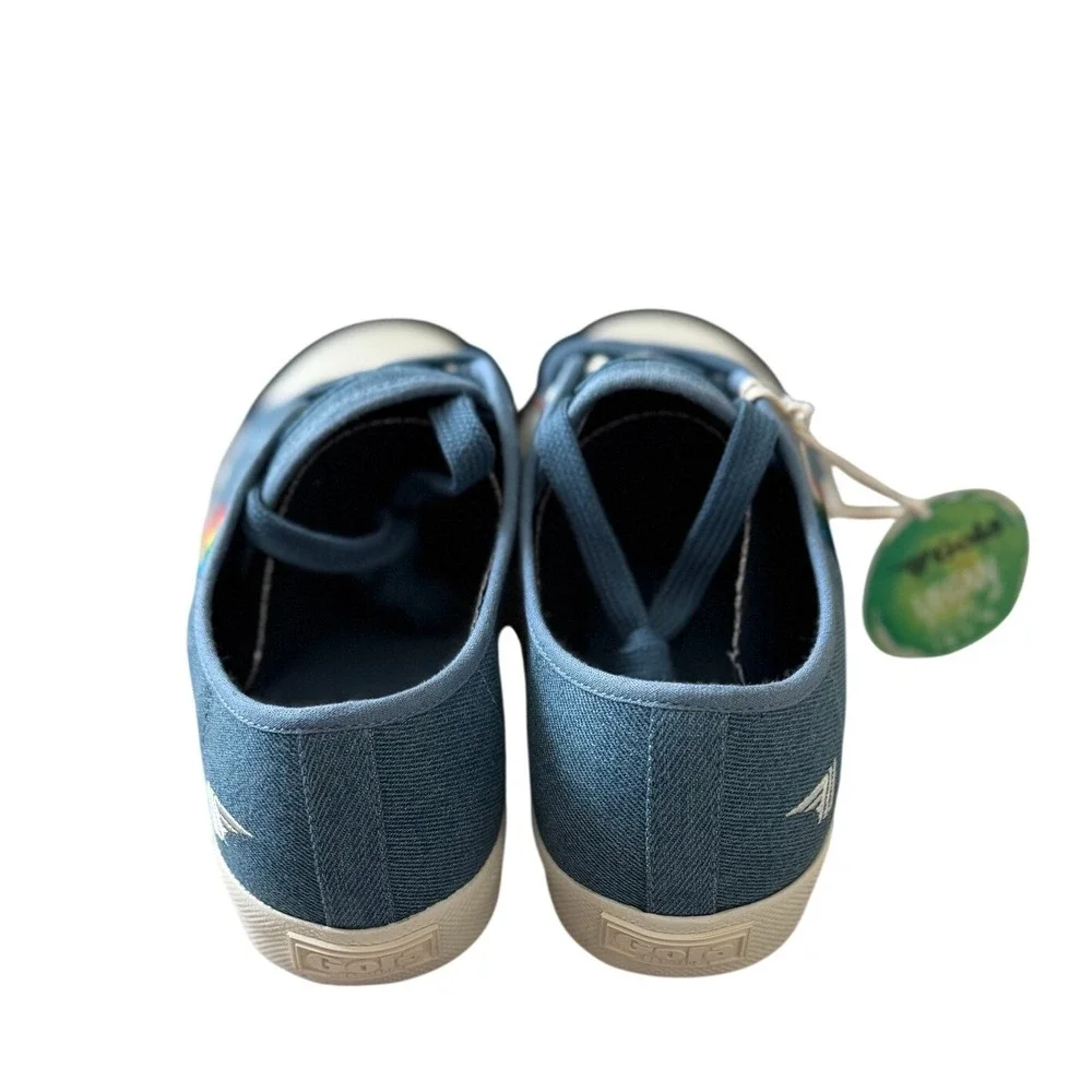 NEW Gola Coaster Rainbow Stitch Denim Multi Vegan Sneakers‎ CLB327 Womens 7